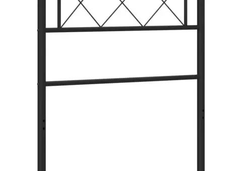 Tăblie de pat metalică, negru, 75 cm - 2/5
