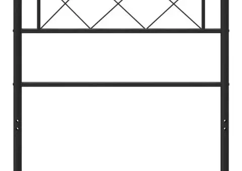 Tăblie de pat metalică, negru, 75 cm - 3/5
