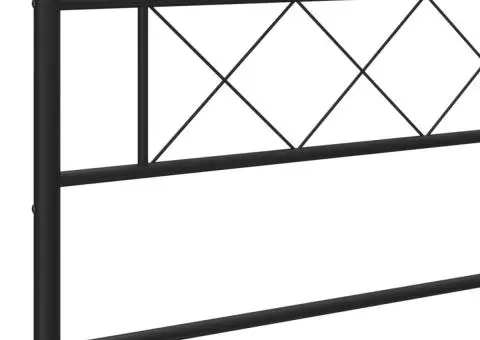 Tăblie de pat metalică, negru, 75 cm - 5/5