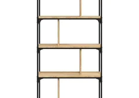 Bibliotecă cu 5 niveluri, stejar sonoma, 76x32x158 cm, lemn - 4/5