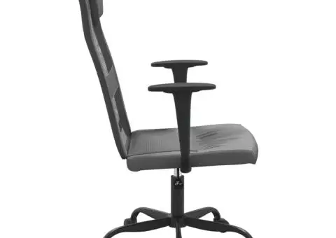 Scaun birou reglabil în înălțime, gri, piele artificială/plasă - 4/5