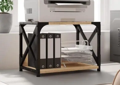 Suport imprimantă 2 niveluri stejar sonoma 44x26x31,5 cm lemn - 1/5