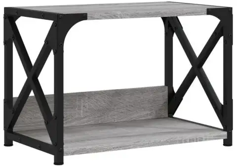 Suport imprimantă 2 niveluri gri sonoma 44x26x31,5 cm lemn - 2/5