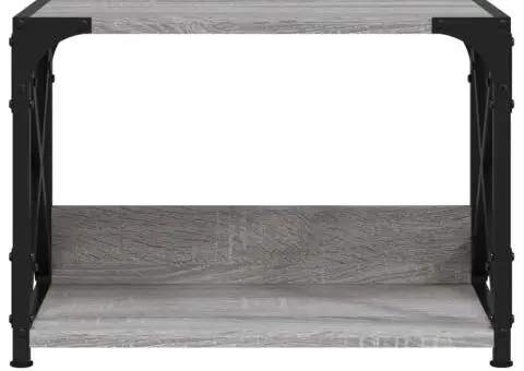 Suport imprimantă 2 niveluri gri sonoma 44x26x31,5 cm lemn - 4/5