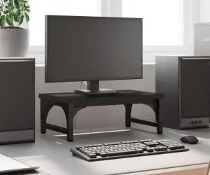 vidaXL Suport pentru monitor, negru, 37x23x14 cm, lemn compozit