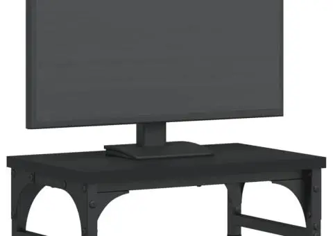 Suport pentru monitor, negru, 37x23x14 cm, lemn compozit - 3/5