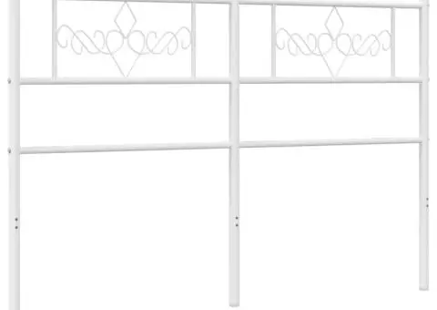 Tăblie de pat metalică, alb, 120 cm - 2/5