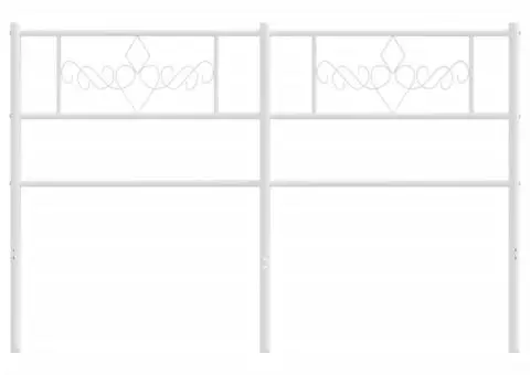 Tăblie de pat metalică, alb, 120 cm - 3/5