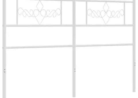 Tăblie de pat metalică, alb, 120 cm - 4/5
