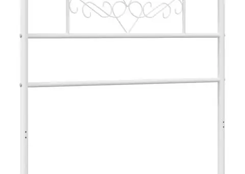 Tăblie de pat metalică, alb, 100 cm - 2/5