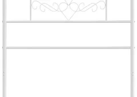 Tăblie de pat metalică, alb, 100 cm - 3/5