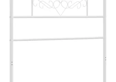 Tăblie de pat metalică, alb, 100 cm - 4/5