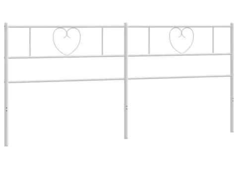 Tăblie de pat metalică, alb, 200 cm - 3/5