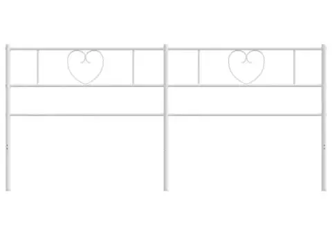 Tăblie de pat metalică, alb, 200 cm - 5/5
