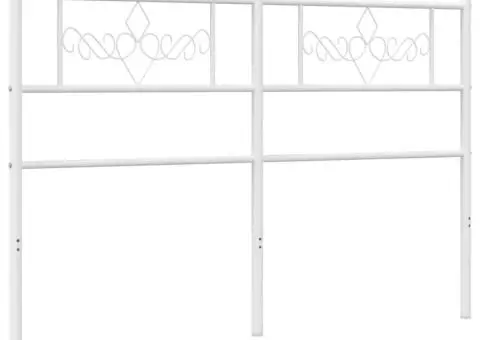 Tăblie de pat metalică, alb, 160 cm - 2/5