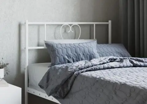 Tăblie de pat metalică, alb, 75 cm - 1/5