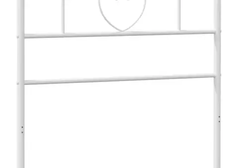 Tăblie de pat metalică, alb, 75 cm - 2/5