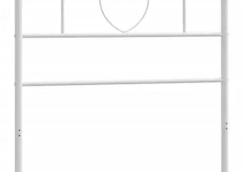 Tăblie de pat metalică, alb, 75 cm - 3/5