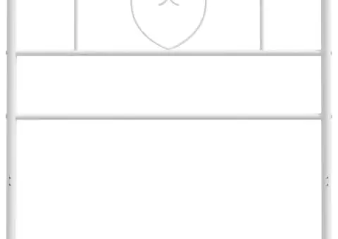 Tăblie de pat metalică, alb, 75 cm - 5/5