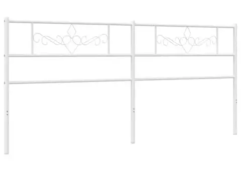 Tăblie de pat metalică, alb, 193 cm - 2/5