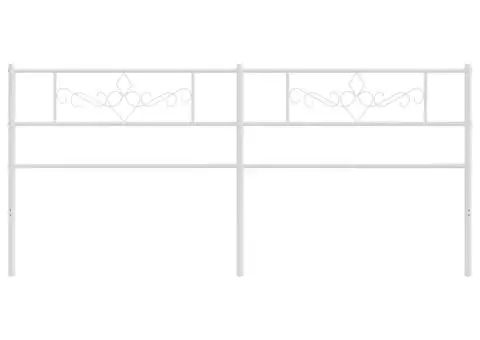 Tăblie de pat metalică, alb, 193 cm - 3/5