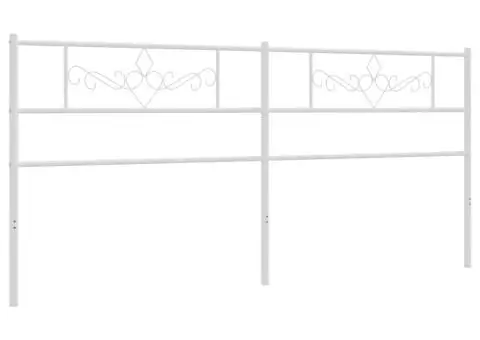 Tăblie de pat metalică, alb, 193 cm - 4/5