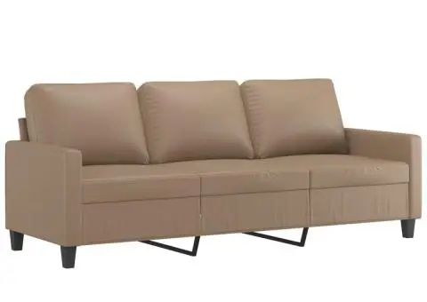 Canapea cu 3 locuri, cappuccino, 180 cm, piele ecologică - 2/5