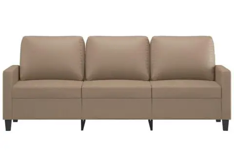 Canapea cu 3 locuri, cappuccino, 180 cm, piele ecologică - 3/5