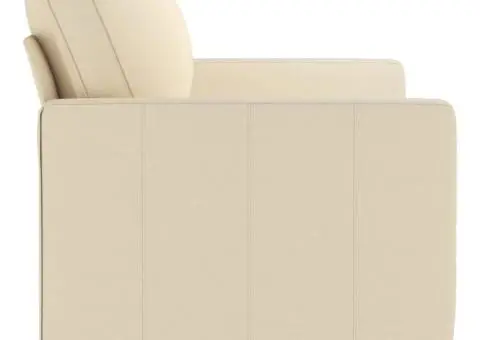 Canapea cu 2 locuri, crem, 140 cm, material textil - 4/5