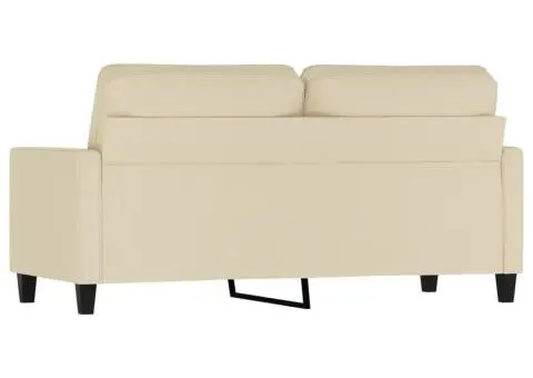 Canapea cu 2 locuri, crem, 140 cm, material textil - 5/5