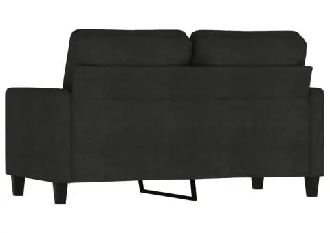 Canapea cu 2 locuri, negru, 120 cm, material textil - 5/5