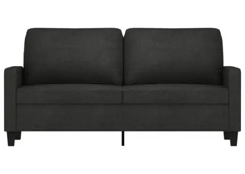 Canapea cu 2 locuri, negru, 140 cm, material textil - 3/5