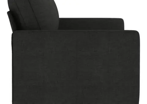 Canapea cu 2 locuri, negru, 140 cm, material textil - 4/5
