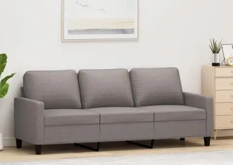 Canapea cu 3 locuri, taupe, 180 cm, material textil - 1/5