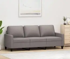 vidaXL Canapea cu 3 locuri, taupe, 180 cm, material textil