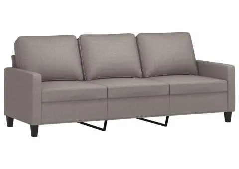 Canapea cu 3 locuri, taupe, 180 cm, material textil - 2/5