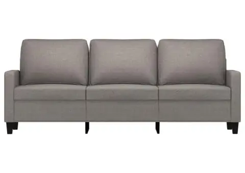 Canapea cu 3 locuri, taupe, 180 cm, material textil - 3/5