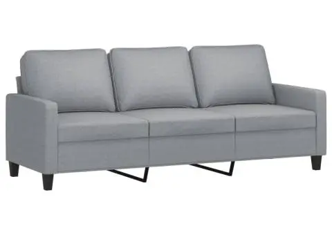 Canapea cu 3 locuri, gri deschis, material 180CM textil - 2/5