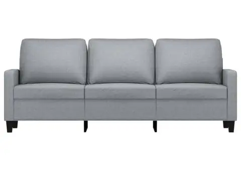 Canapea cu 3 locuri, gri deschis, material 180CM textil - 3/5