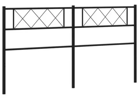 Tăblie de pat metalică, negru, 200 cm - 5/5