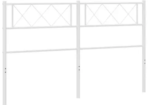 Tăblie de pat metalică, alb, 120 cm - 2/5