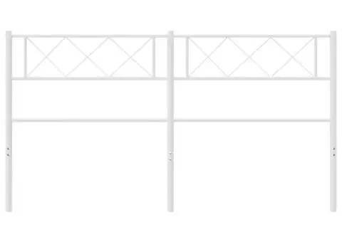 Tăblie de pat metalică, alb, 120 cm - 3/5