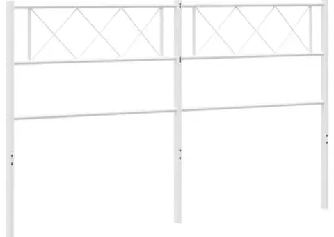 Tăblie de pat metalică, alb, 120 cm - 5/5
