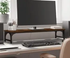 vidaXL Suport pentru monitor, stejar maro, 85x23x15,5 cm lemn compozit