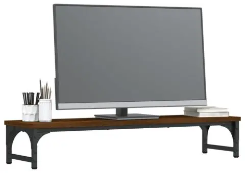 Suport pentru monitor, stejar maro, 85x23x15,5 cm lemn compozit - 3/5