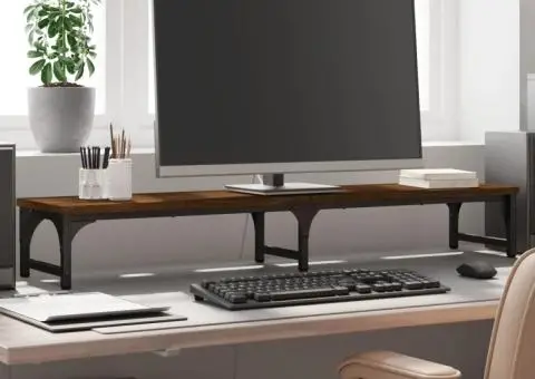 Suport pentru monitor stejar maro 105x23x15,5 cm lemn compozit - 1/5