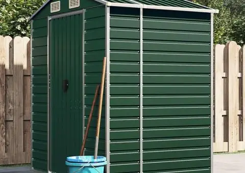 Șopron de grădină, verde, 191x130x198 cm, oțel galvanizat - 1/5