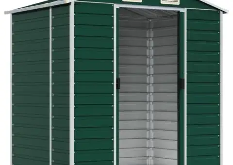 Șopron de grădină, verde, 191x130x198 cm, oțel galvanizat - 3/5