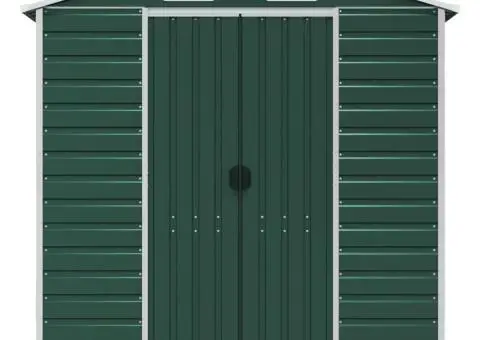 Șopron de grădină, verde, 191x130x198 cm, oțel galvanizat - 4/5