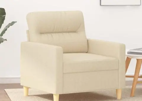 Fotoliu canapea, crem, 60 cm, material textil - 1/5